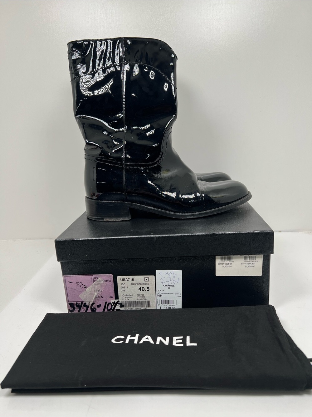 Chanel Western-Inspired Patent Leather Boots – Size 41